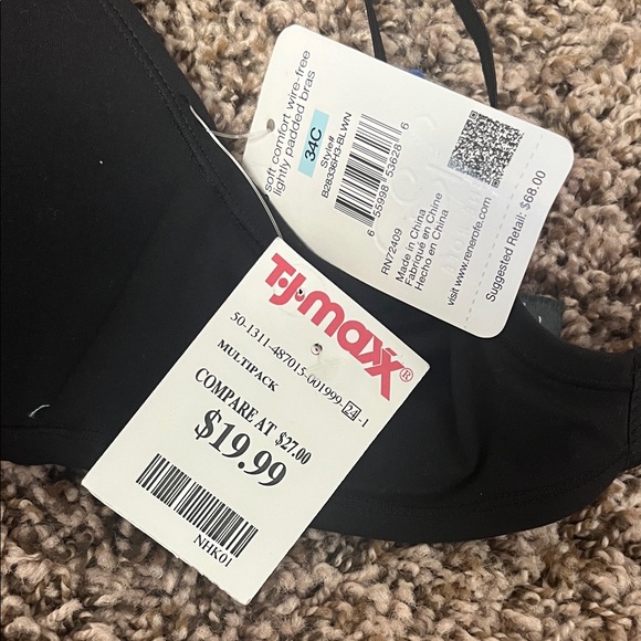 T.J.Maxx Black, Beige, and White Bra Set - Picture 2 of 2